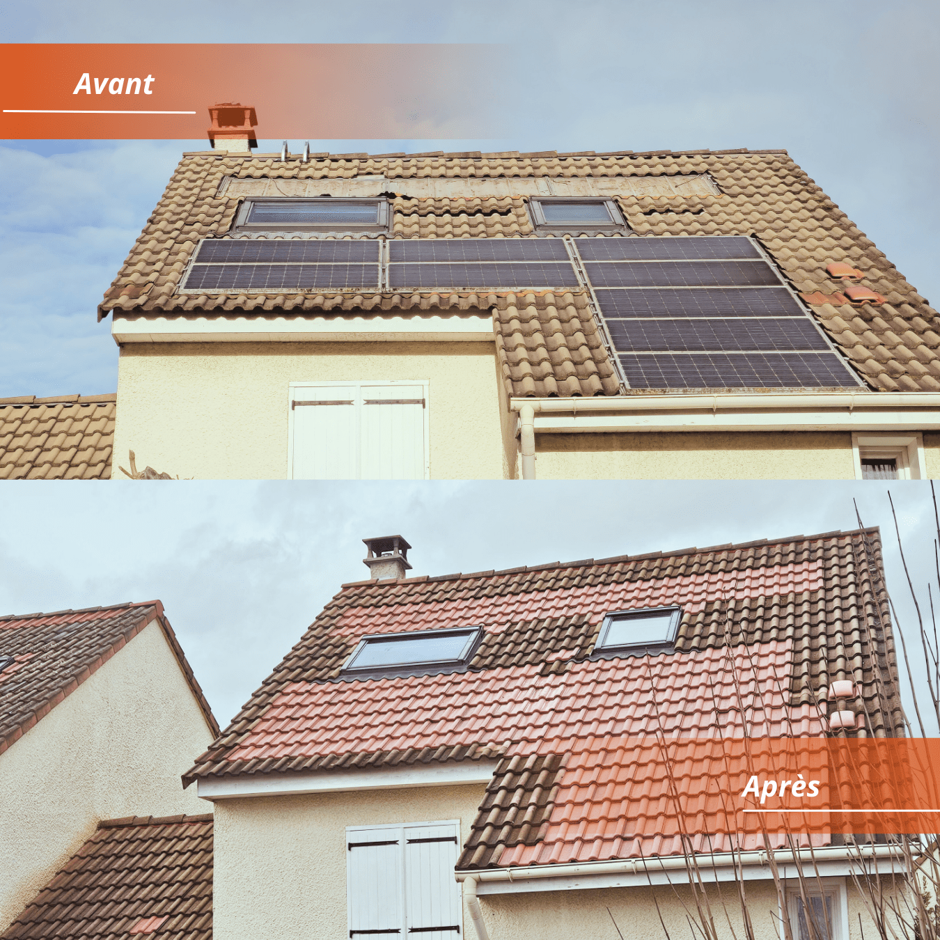 intervention toiture avec panneaux solaire